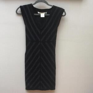 Max Studio Striped V-Neck Bodycon Dress - Size XS